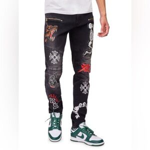 REASON Avant Graphic Skinny Jeans